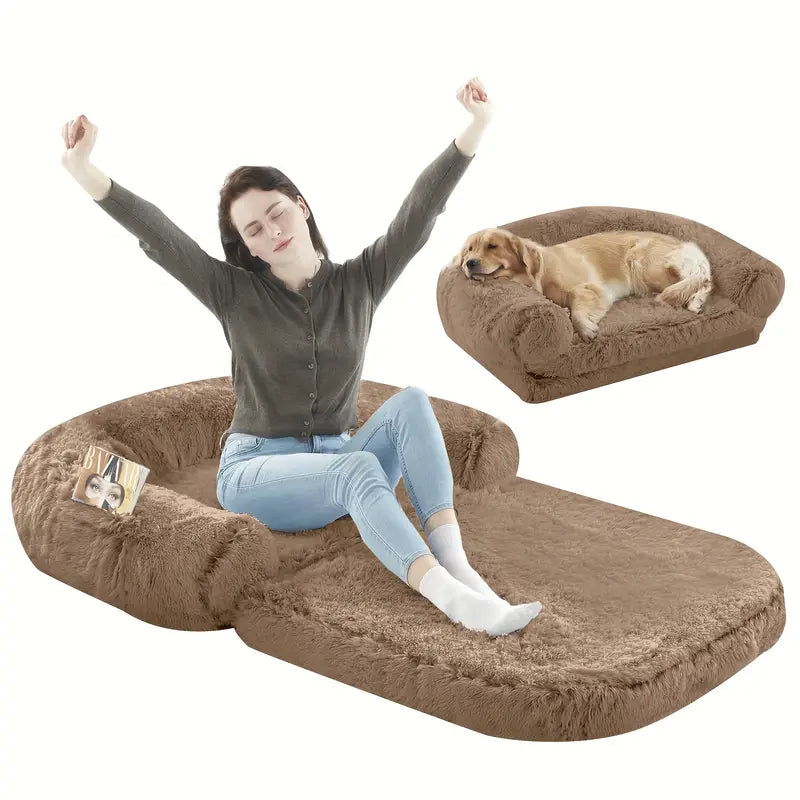 Large pet bed, foldable, suitable for lying with your pet