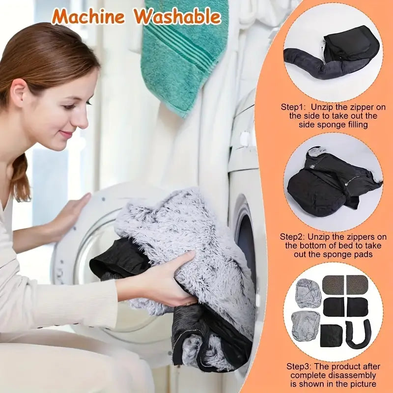 Large pet bed, foldable, suitable for lying with your pet