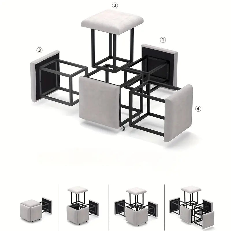 5-in-1 modular cube chair