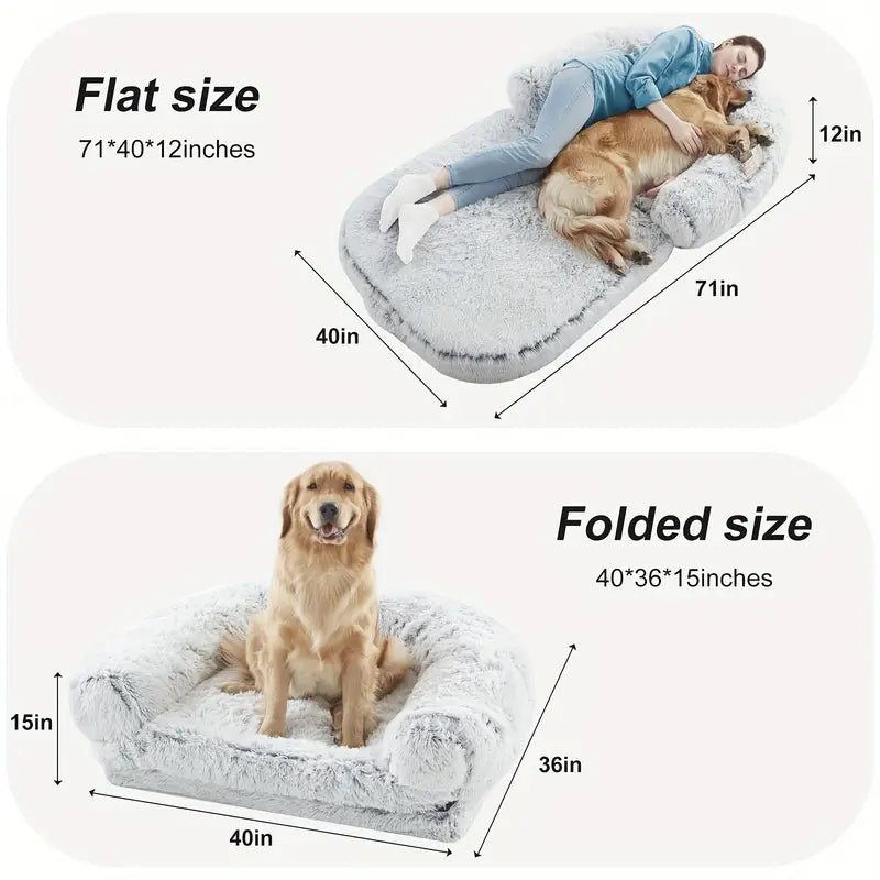 Large pet bed, foldable, suitable for lying with your pet