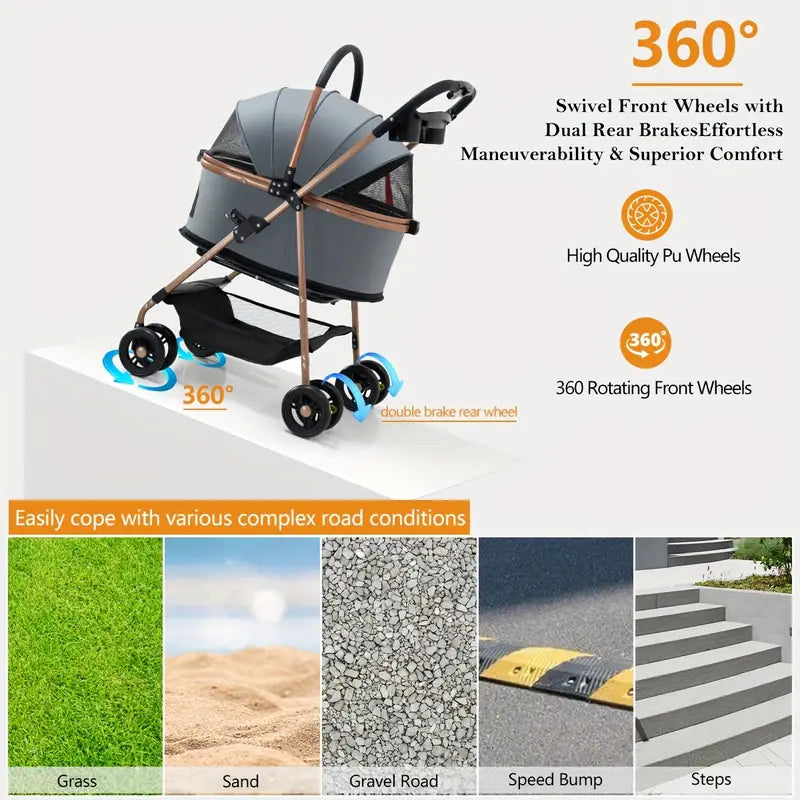 Multifunctional pet stroller