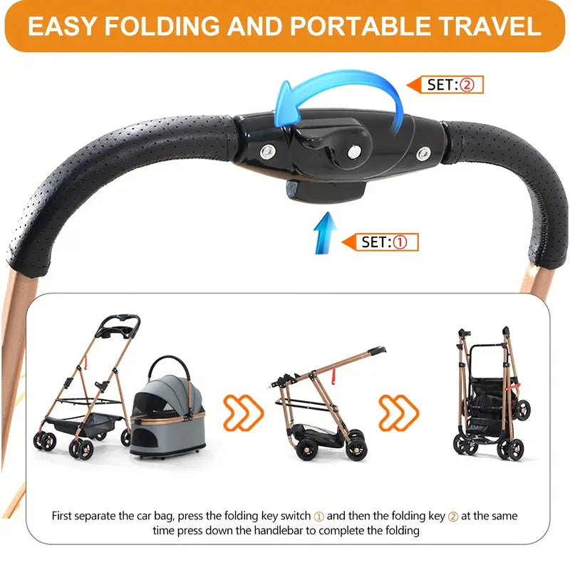 Multifunctional pet stroller
