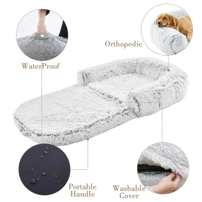 Large pet bed, foldable, suitable for lying with your pet
