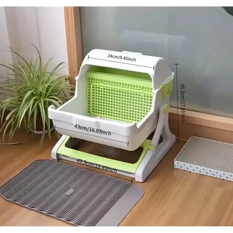 Semi-automatic cat litter box cleaning