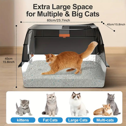 Extra large stainless steel double entry cat litter box