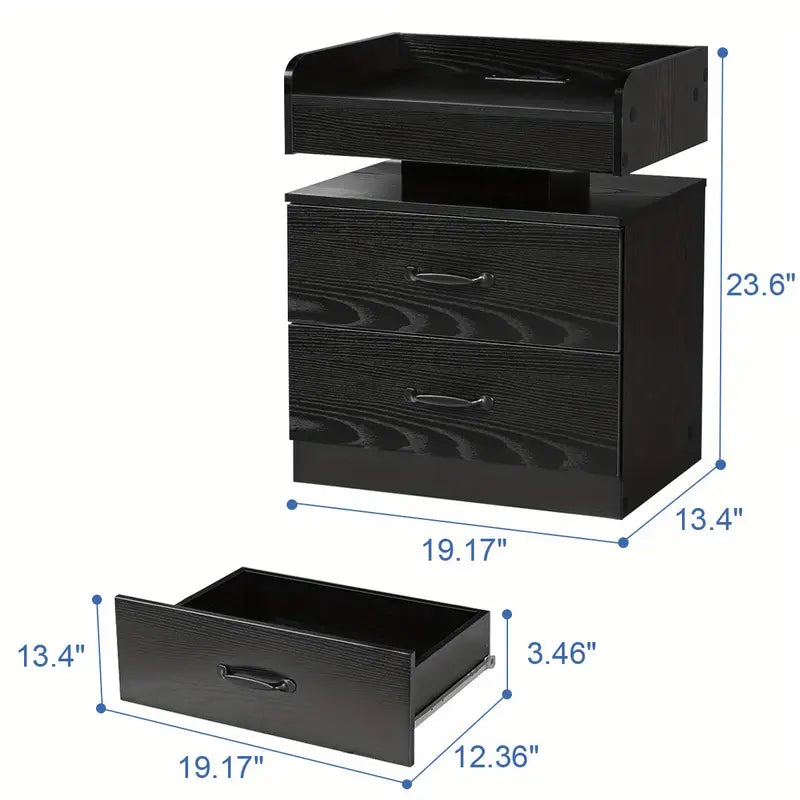 Multi - Function LED Nightstand: Charge & Glow in Style
