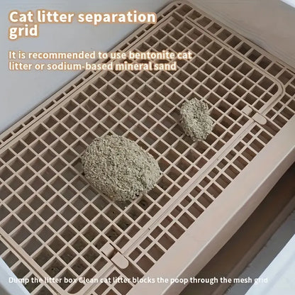 Semi-automatic cat litter box cleaning