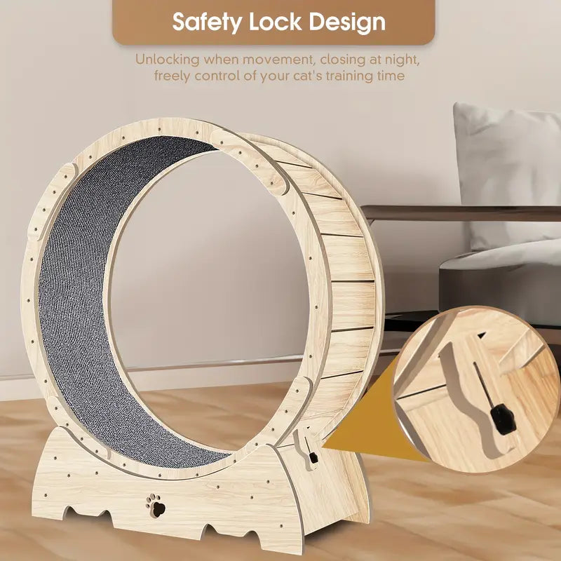 Cat running wheel