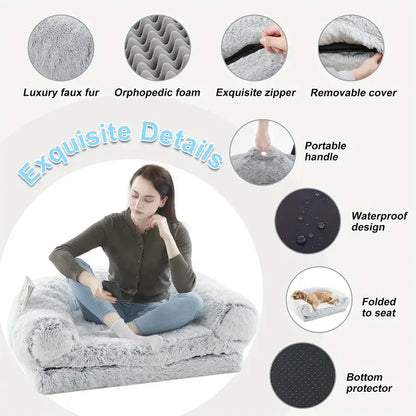 Large pet bed, foldable, suitable for lying with your pet