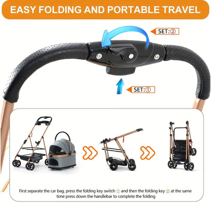 Multifunctional pet stroller