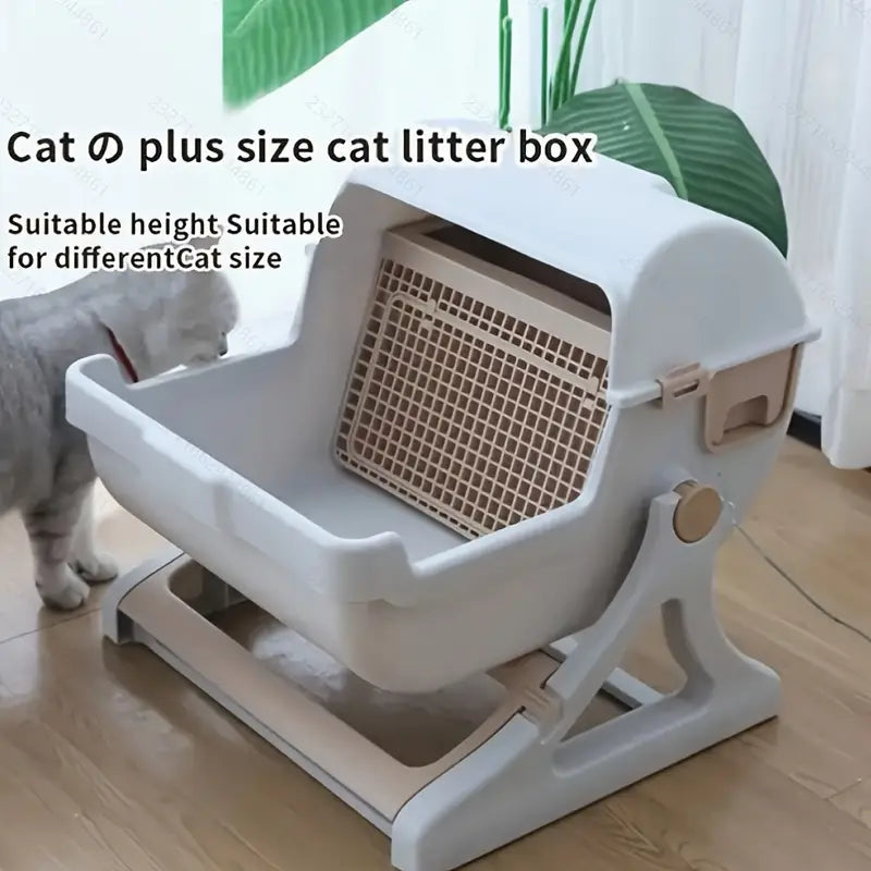 Semi-automatic cat litter box cleaning